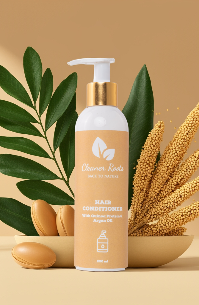 Cleaner Roots hair conditioner with quinoa protein and argan oil for strength & elasticity