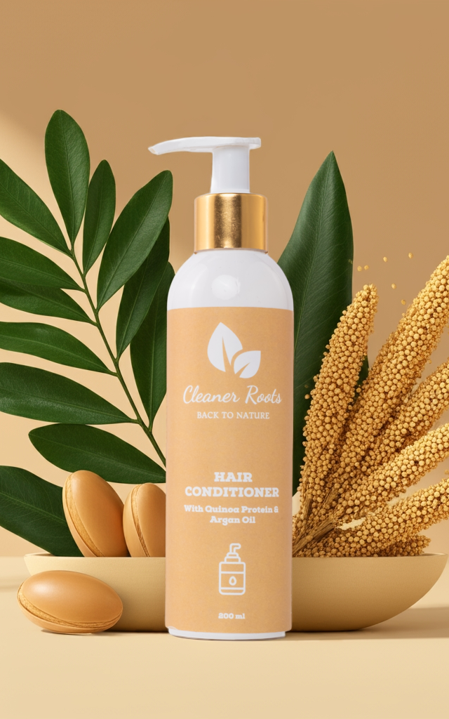 Cleaner Roots hair conditioner with quinoa protein and argan oil for strength & elasticity