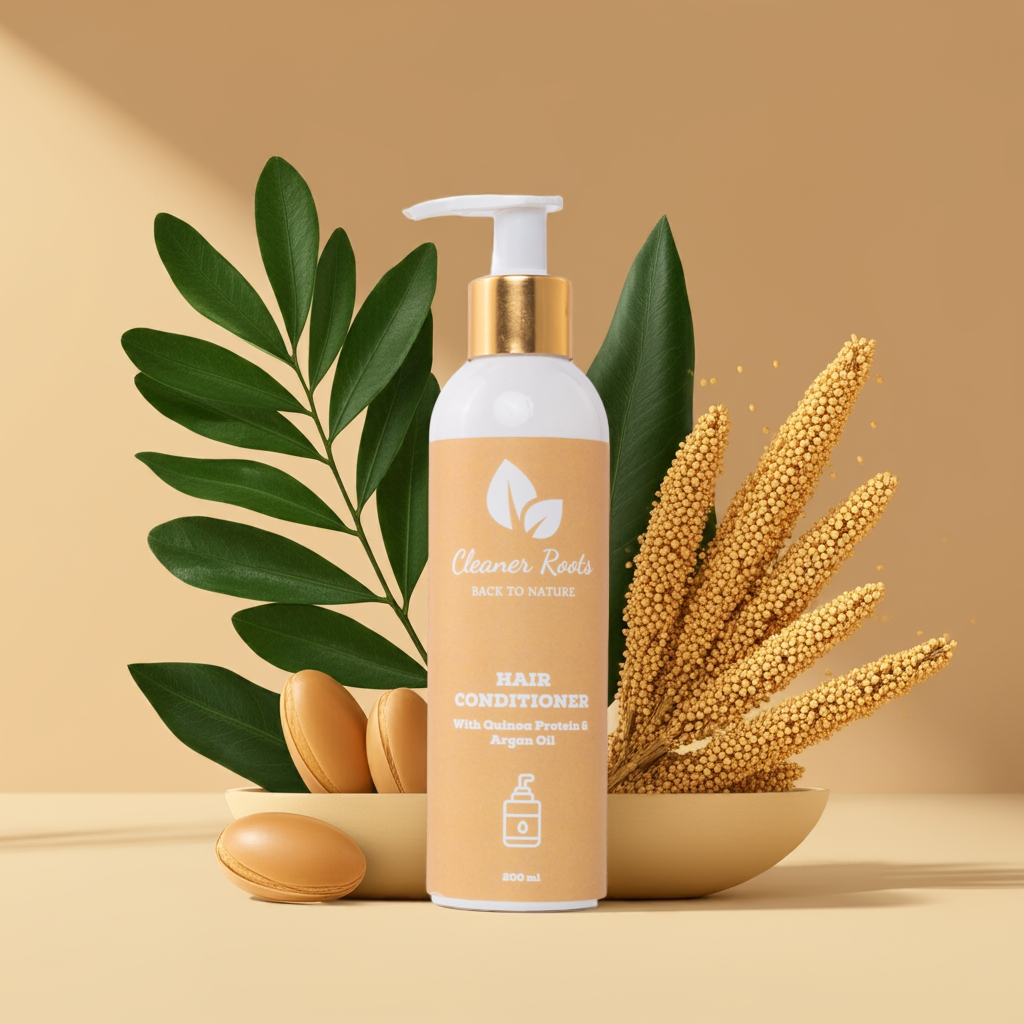 Cleaner Roots hair conditioner with quinoa protein and argan oil for strength & elasticity