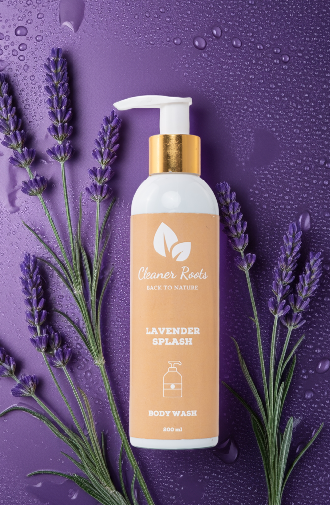 Cleaner Roots Lavender Body Wash for Pitta and Vata Dosha Imbalance
