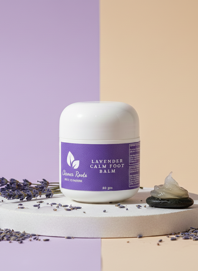 Lavender Calm Foot Balm Dual tone Background