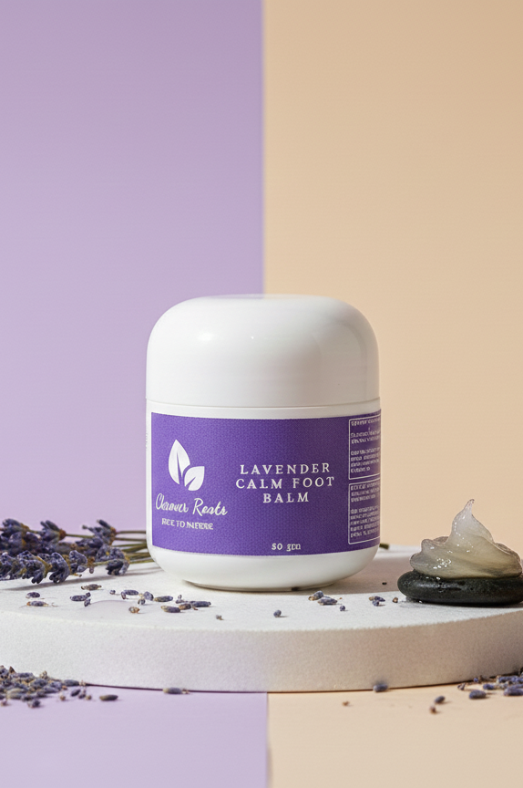 Lavender Calm Foot Balm Dual tone Background