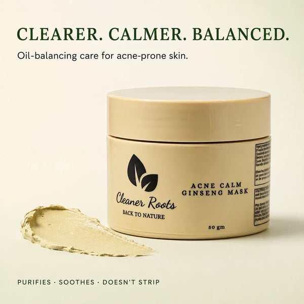 Acne Calm Ginseng Mask – Oil-Balancing & Soothing Care for Kapha & Pitta Skin | 50 GM